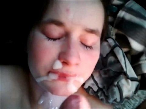 Truly a amateur cum facial after bit of deepthroating